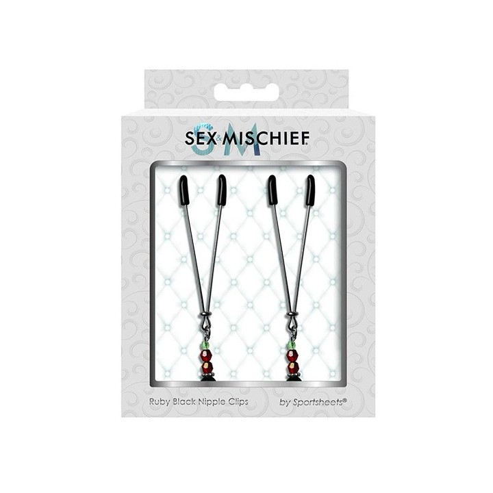 Ruby Black Nipple Clips
