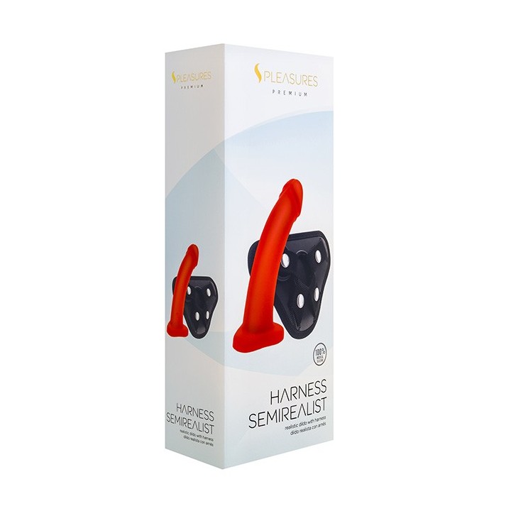 Semirealist Harness+Dildo Red