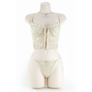 CROPPED LACE BUSTIER/G IVORY M