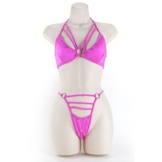PAK-212 BRA & THONG CIRE L/ XL PINK