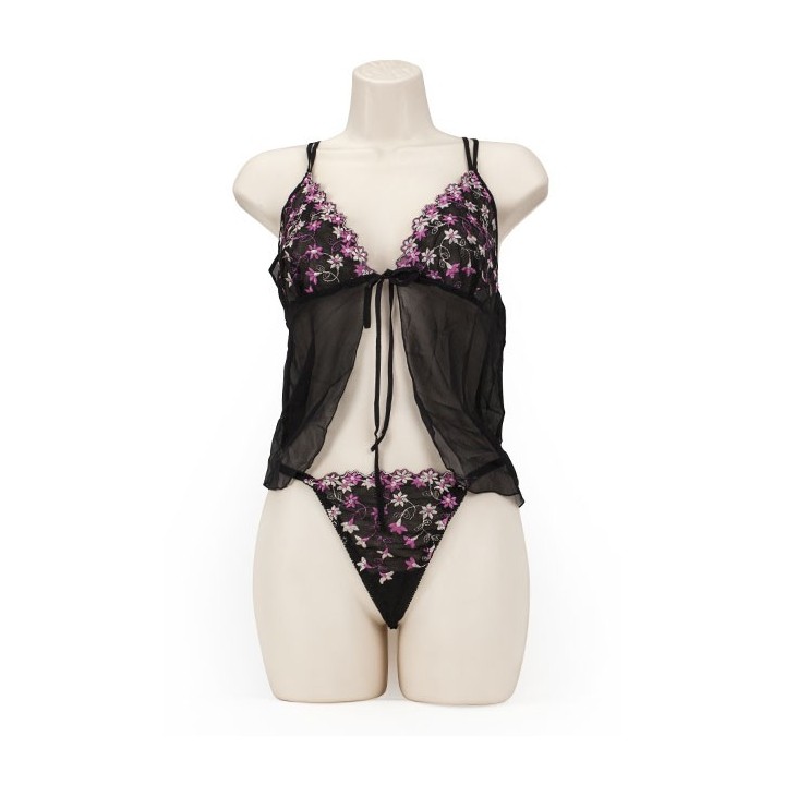 BABY DOLL DAISY LACE NEGRO M