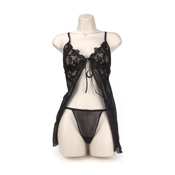 BABY DOLL SET LACE NEGRO S