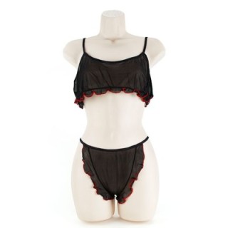 CROPPED CAMI/THONG     BLACK 2XL
