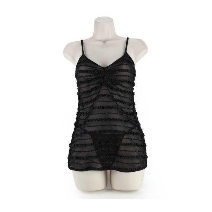 TUBE DRESS & G- RUFFLE BLACK M
