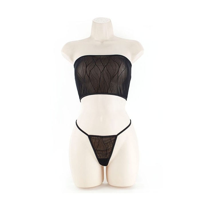 TUBE TOP & G-WAVY LACE BLACK M TUBE TOP & G-WAVY LACE BLACK M