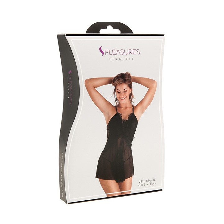 Babydoll Encaje Negro TU
