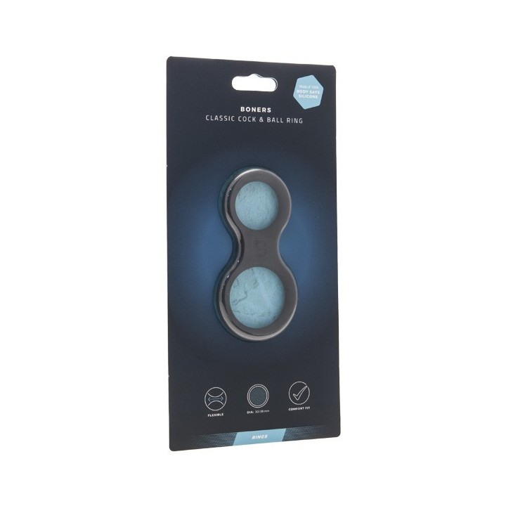 Boners Silicone Cock Ring And Ball Stretcher - Grey