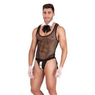 Disfraz mayordomo Set Negro/Blanco TU