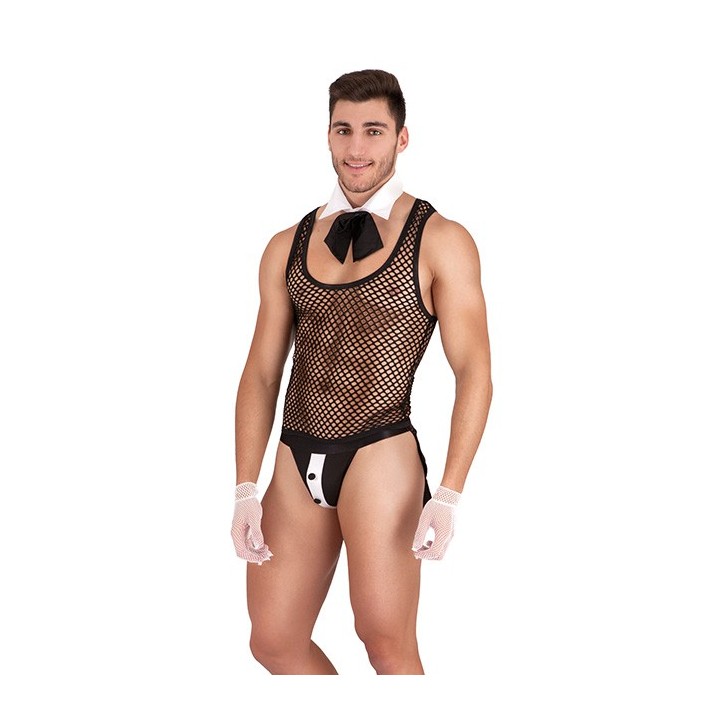 Disfraz mayordomo Set Negro/Blanco TU