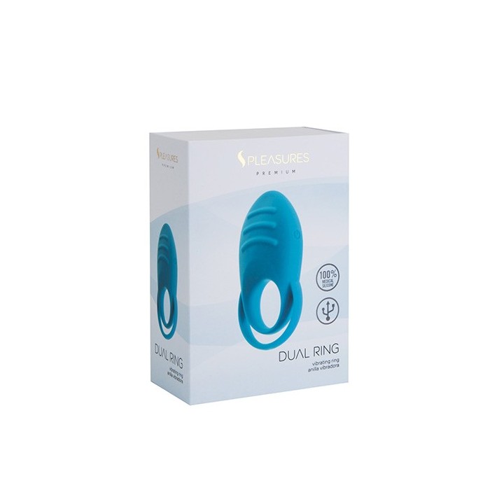 DUAL COCK RING - TURQUOISE