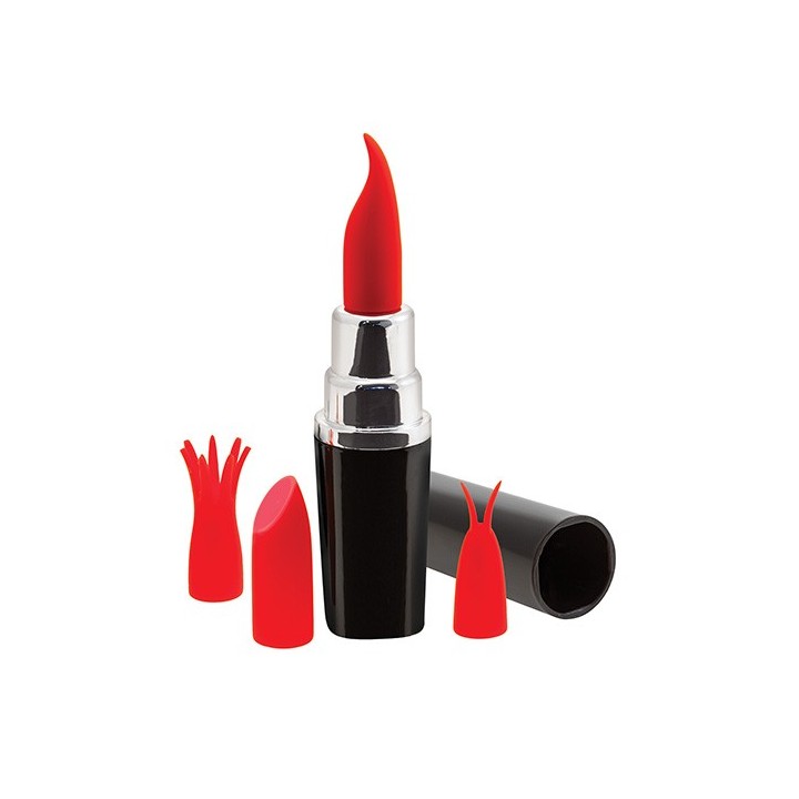 LIPSTICK VIBRATOR - BLACK/RED