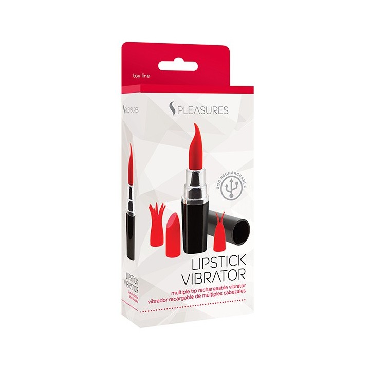 LIPSTICK VIBRATOR - BLACK/RED