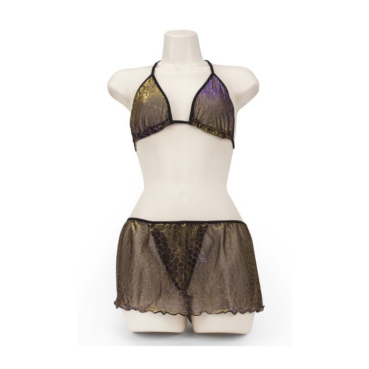 BRA & SKORT IRIDESCENT BLACK