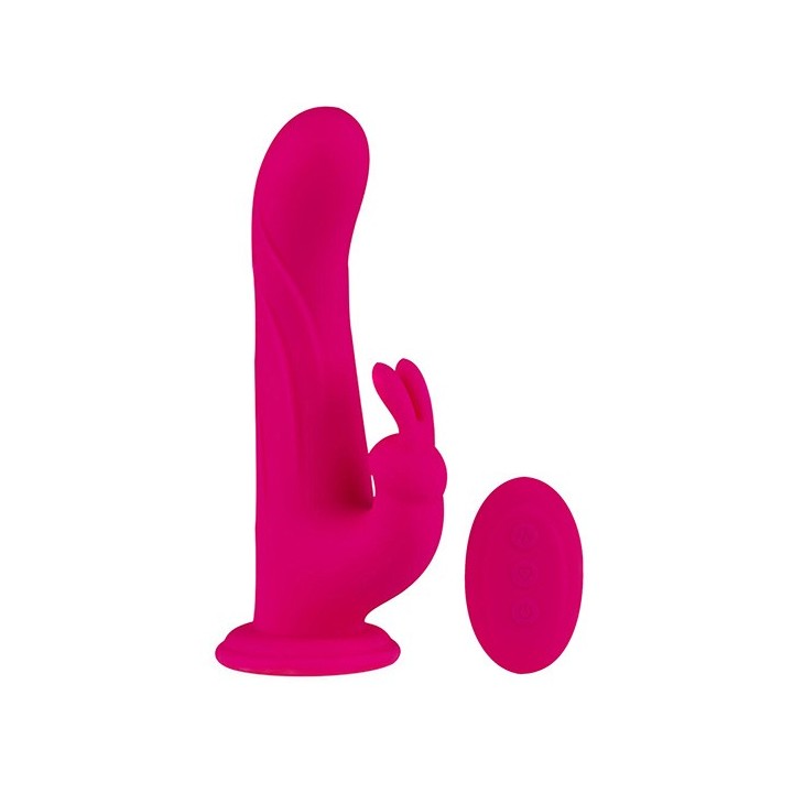 Whirl-Pulse Rotating Rabbit Vibrator & Remote Control Pink