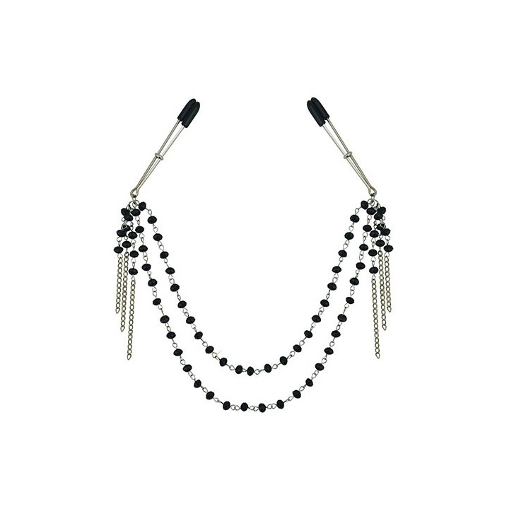 Black Jeweled Nipple Clips