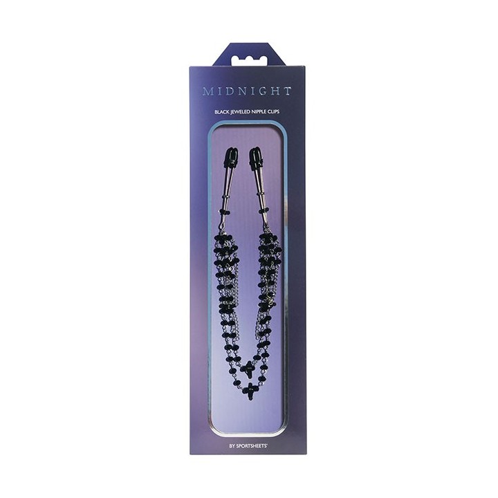 Black Jeweled Nipple Clips