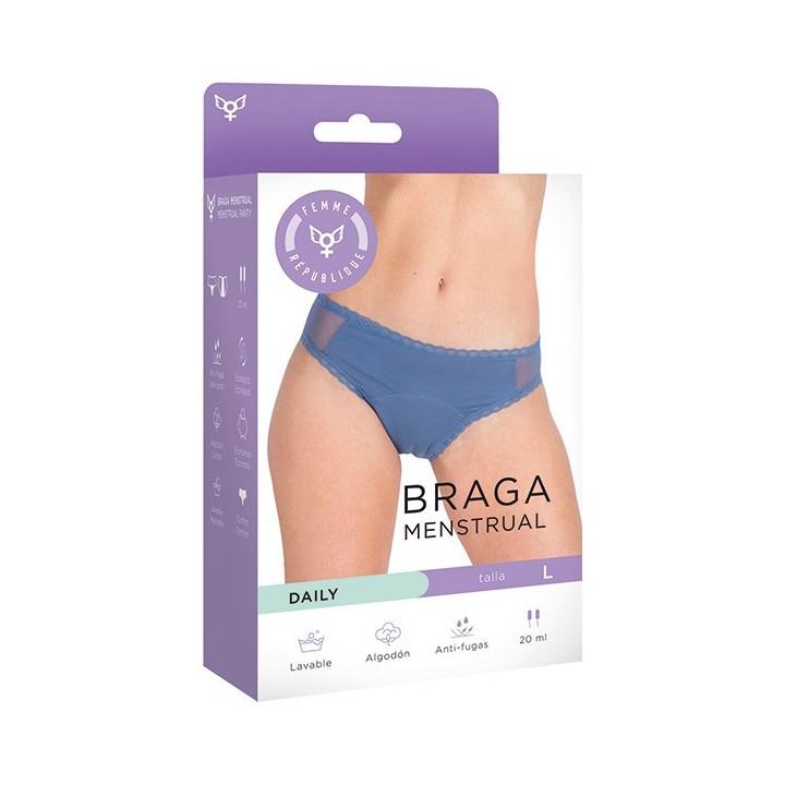 Braga Menstrual M - AZUL