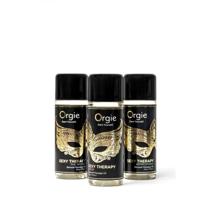 SEXY THERAPY SENSUAL MASSAGE OILS 3 x 30ml  Set Mini Size Collection