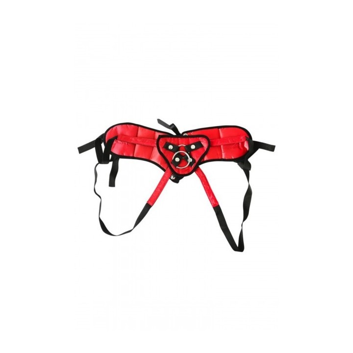 PLUS SIZE RED LACE W/SATIN CORSETTE STRAP-ON