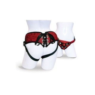 RED LACE CORSETTE STRAP ON