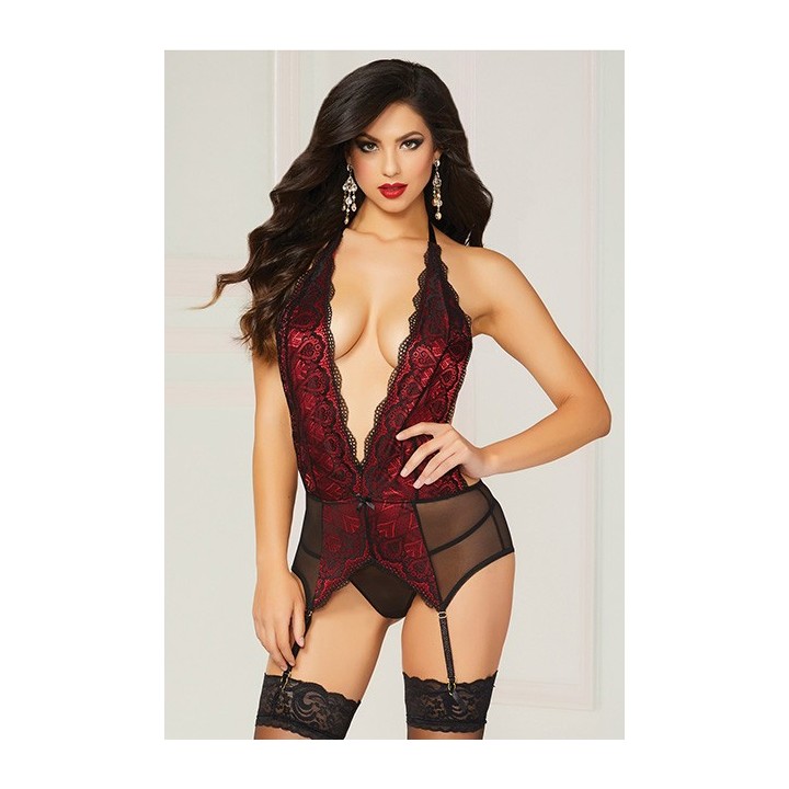 2 Pc Chemise Set Black O/S