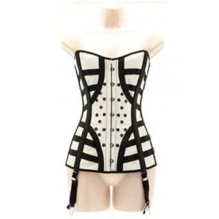 CORSET BLANCO/NEGRO PVC T M