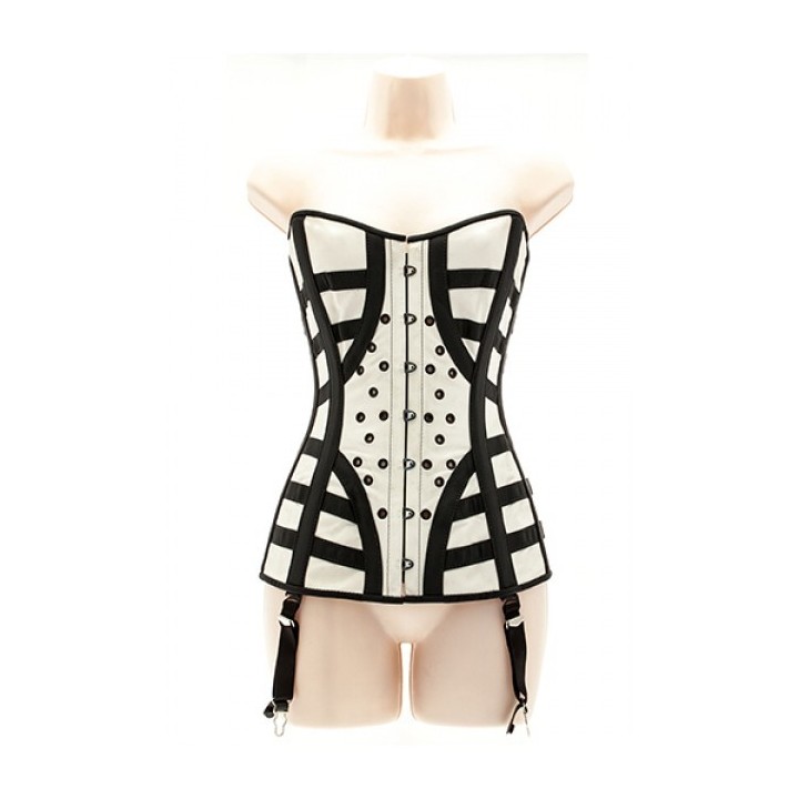 CORSET BLANCO/NEGRO PVC T M