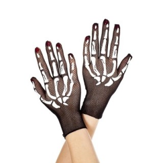 GUANTES NEGRO CON DIB ESQUELETO
