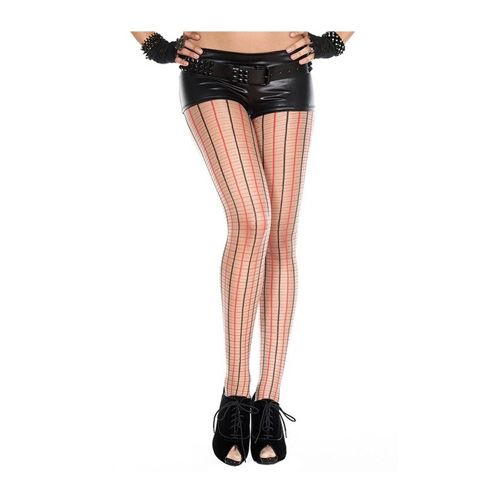 PANTYS C/ RAYAS 2 COLORES BEIGE/ROJO