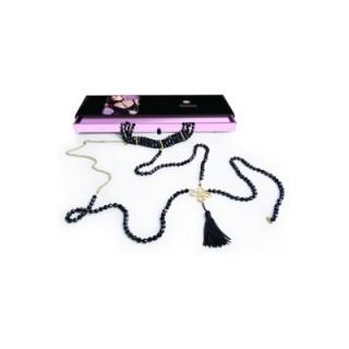 SEDUCTIVE NECKLACE COLLA Y CINTURON PERLAS NEGRAS