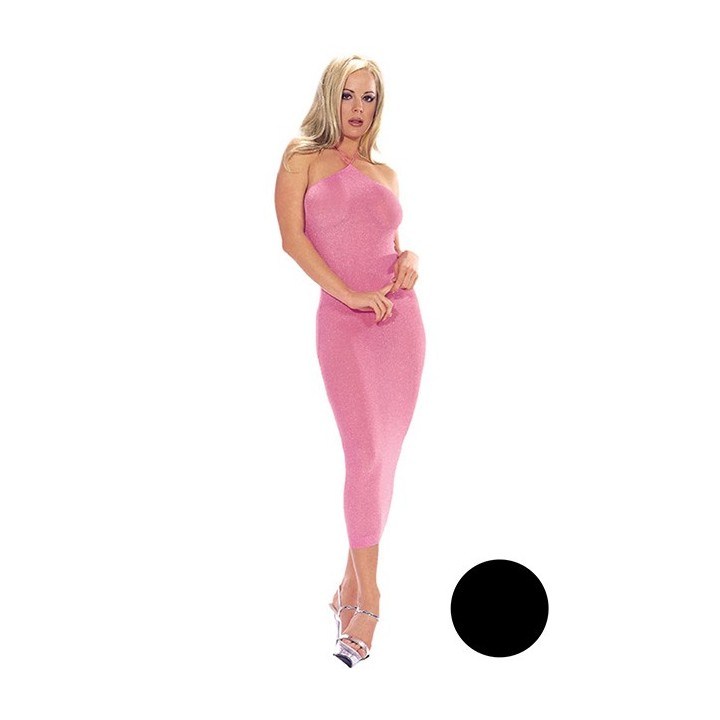VESTIDO LUREX NEGRO/PLATA  **