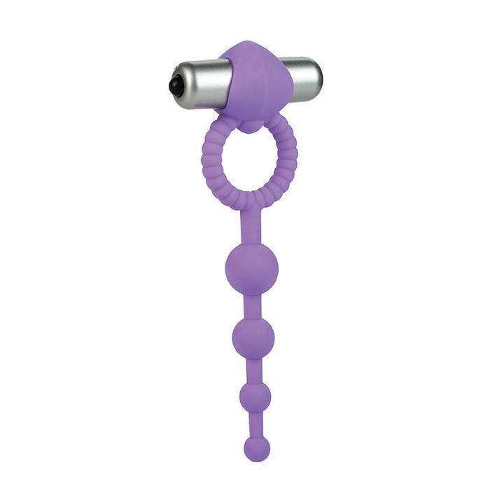 L AMOUR PREMIUM SILICONE BEADED VIBRO RING - PURPLE