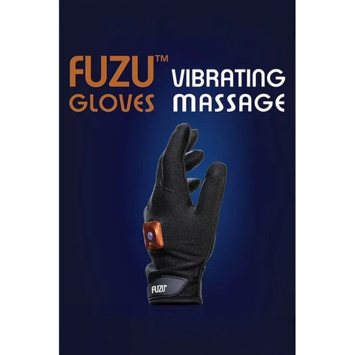 FUZU VIBRATING MASSAGE GLOVE LEFT HAND MEDIUM - BLACK