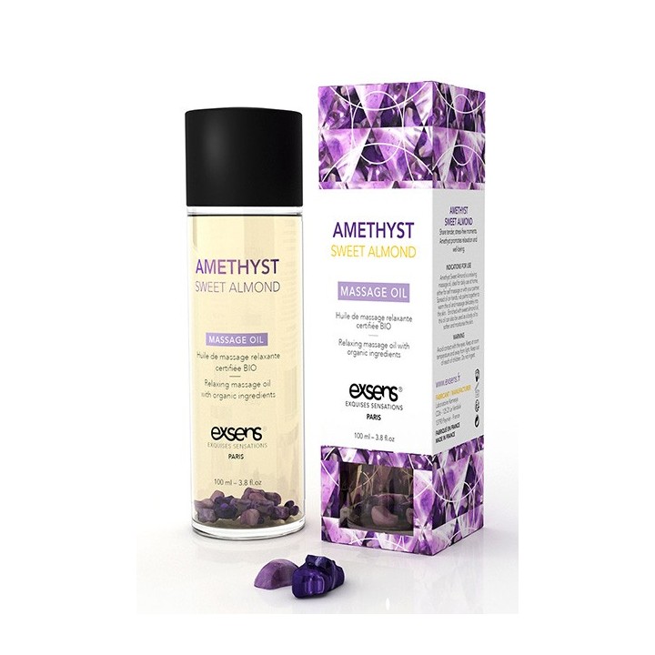 Relaxing Oil With Organic Ingredientes And Stones Amethyst Sweet Almond 100 ml.