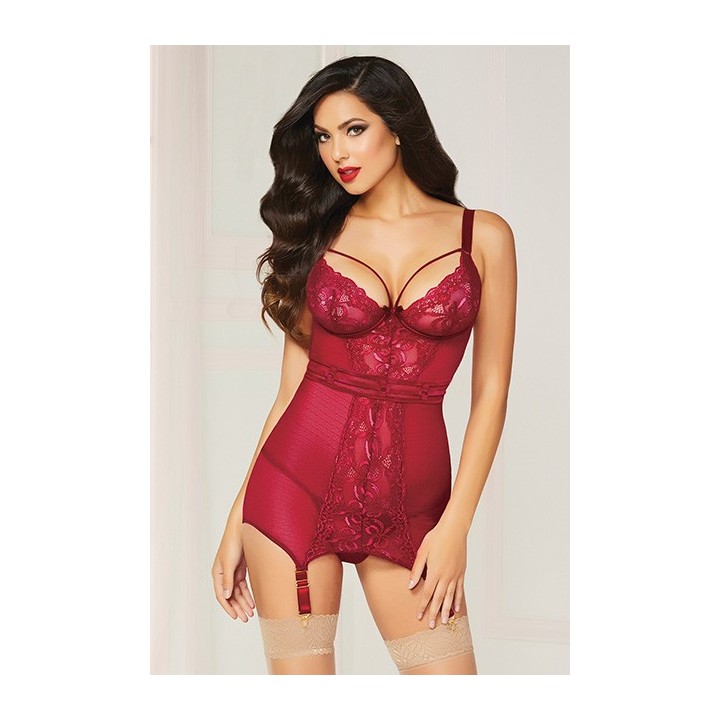 2PC CHEMISE SET WINE S