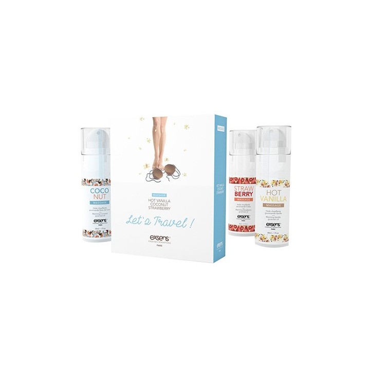 Warming Gourmet Massage Oil Let.s Travel 3 x 30 ml.