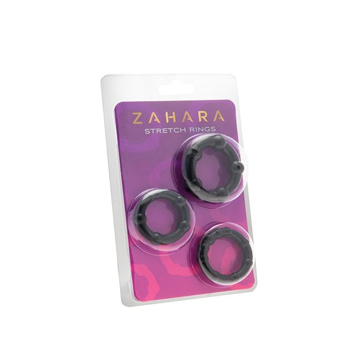 Zahara Anillas 3 Pcs Black