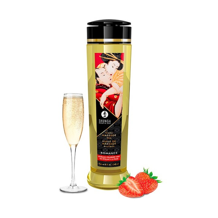 Shunga Massage Oil Romance - Fresas con Champa?a
