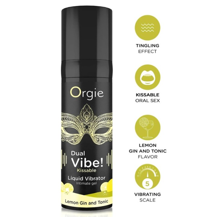 DUAL VIBE! LEMON GIN & TONIC KISSABLE LIQUID VIBRATOR