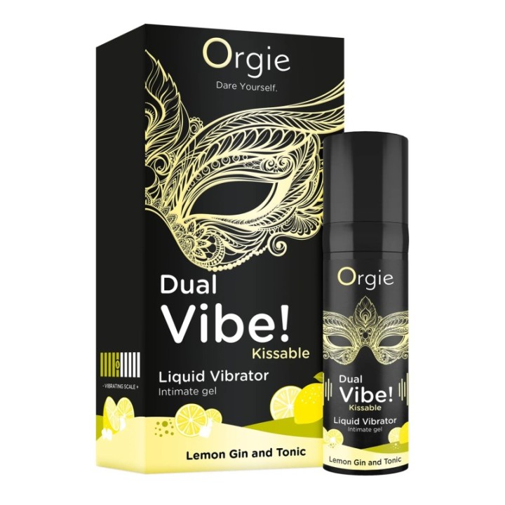 DUAL VIBE! LEMON GIN & TONIC KISSABLE LIQUID VIBRATOR