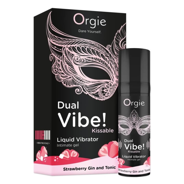 DUAL VIBE! STRAWBERRY GIN & TONIC KISSABLE LIQUID VIBRATOR
