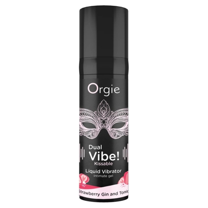 DUAL VIBE! STRAWBERRY GIN & TONIC KISSABLE LIQUID VIBRATOR