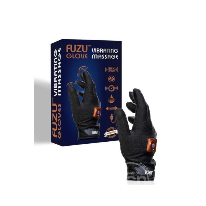 FUZU VIBRATING MASSAGE GLOVE RIGHT HAND MEDIUM - BLACK